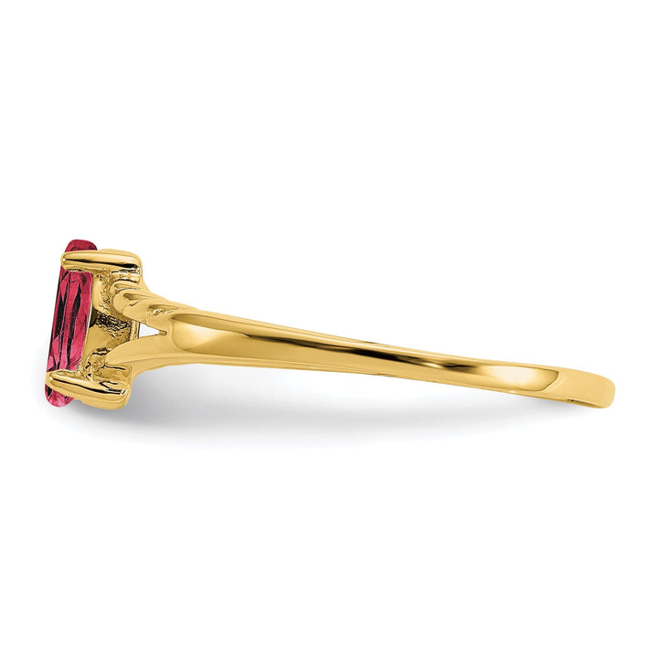 14k Yellow Gold Pink Tourmaline Birthstone Ring