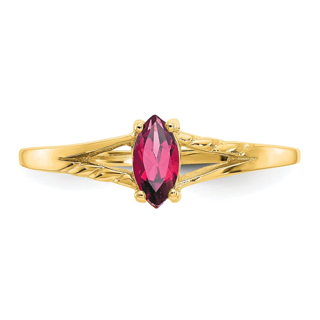 14k Yellow Gold Pink Tourmaline Birthstone Ring