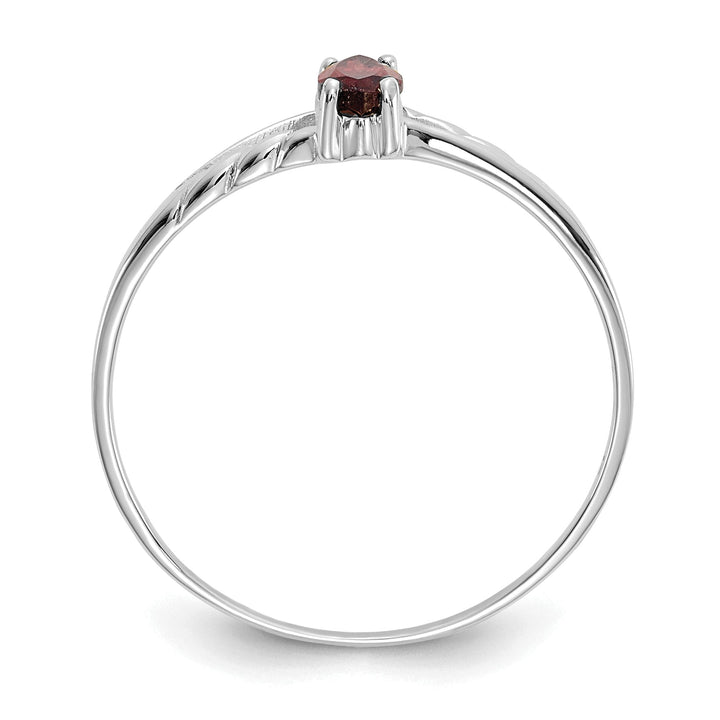 14k White Gold Polished Garnet Birthstone Ring