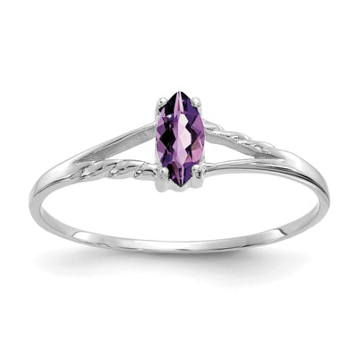 14k White Gold Polished Amethyst Birthstone Ring at $ 70.48 only from Jewelryshopping.com