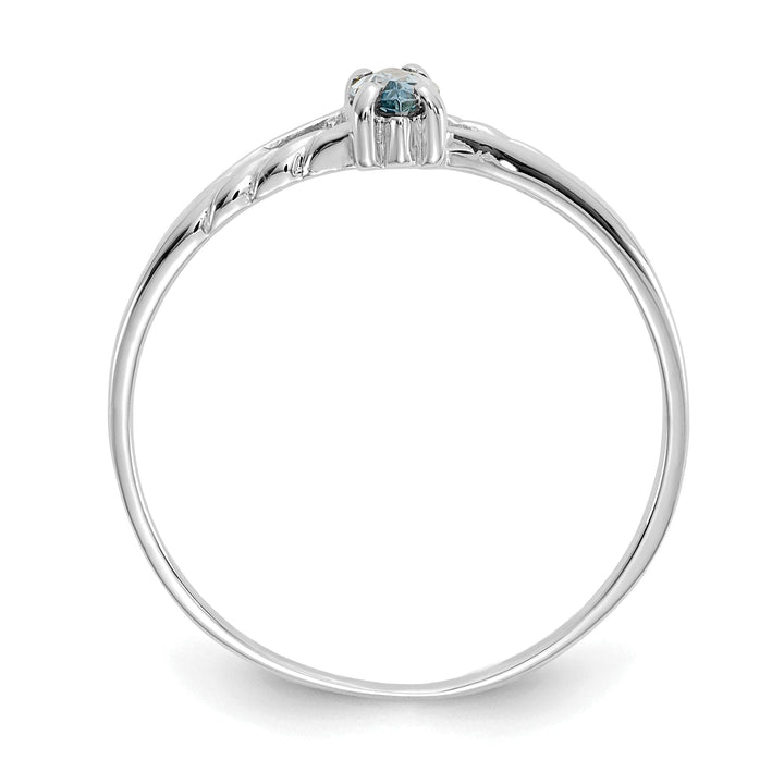 14k White Gold Polished Aquamarine Birthstone Ring