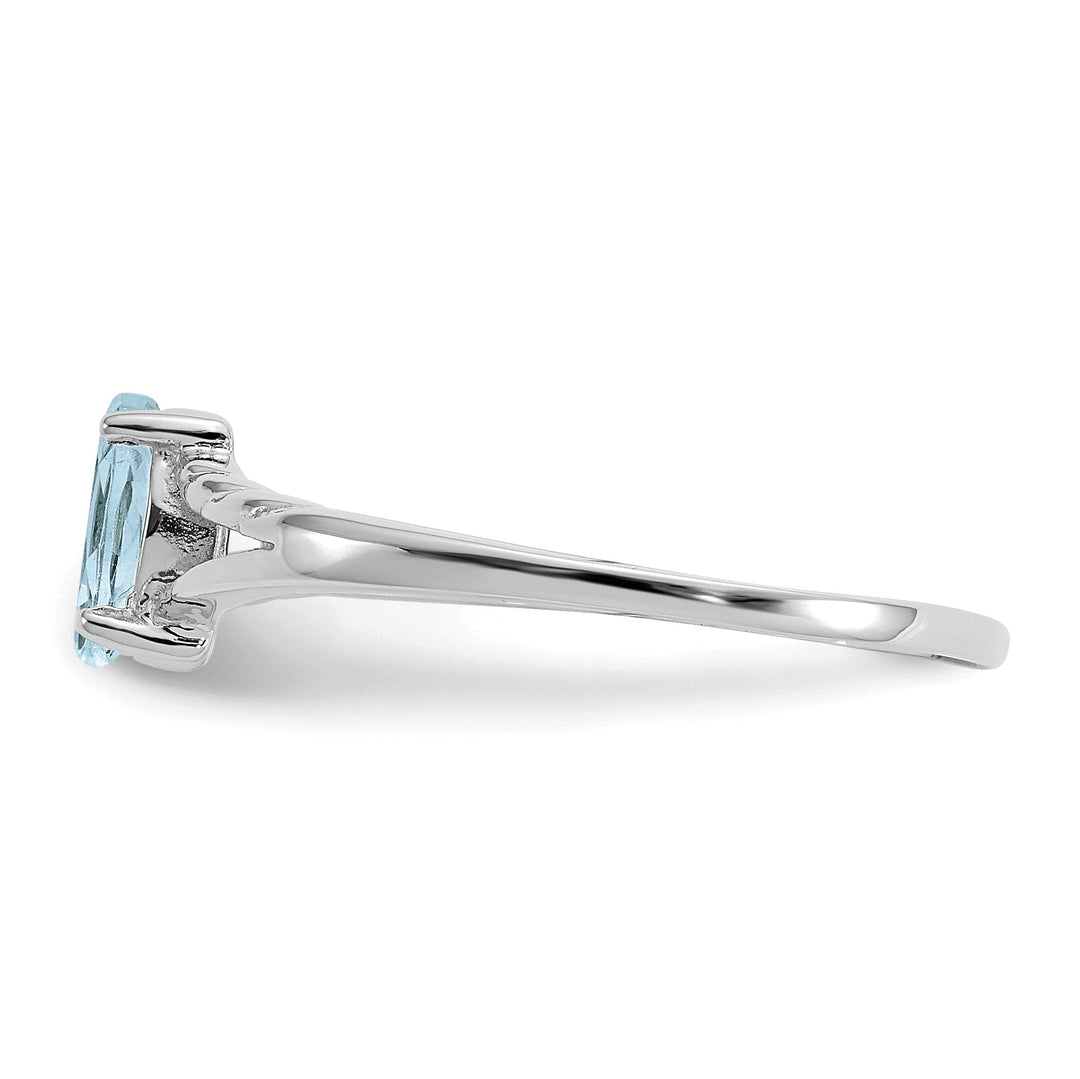 14k White Gold Polished Aquamarine Birthstone Ring