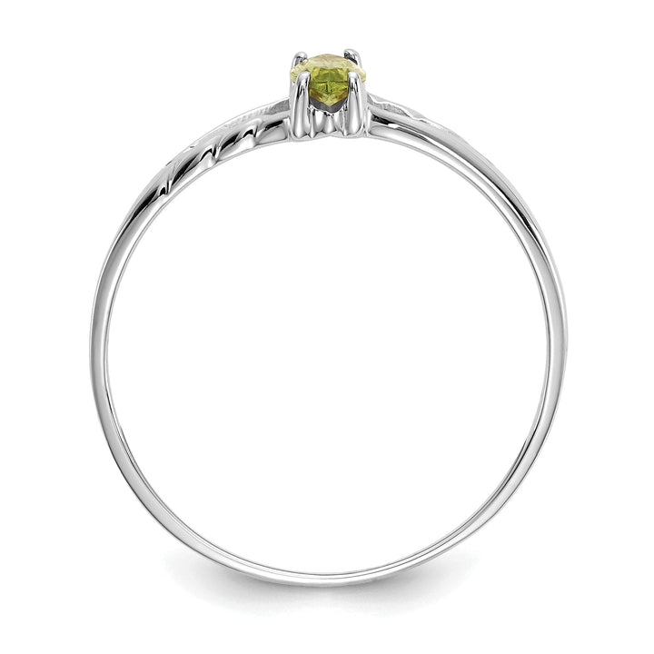 14k White Gold Polished Peridot Birthstone Ring