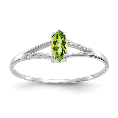 14k White Gold Polished Peridot Birthstone Ring at $ 70.53 only from Jewelryshopping.com