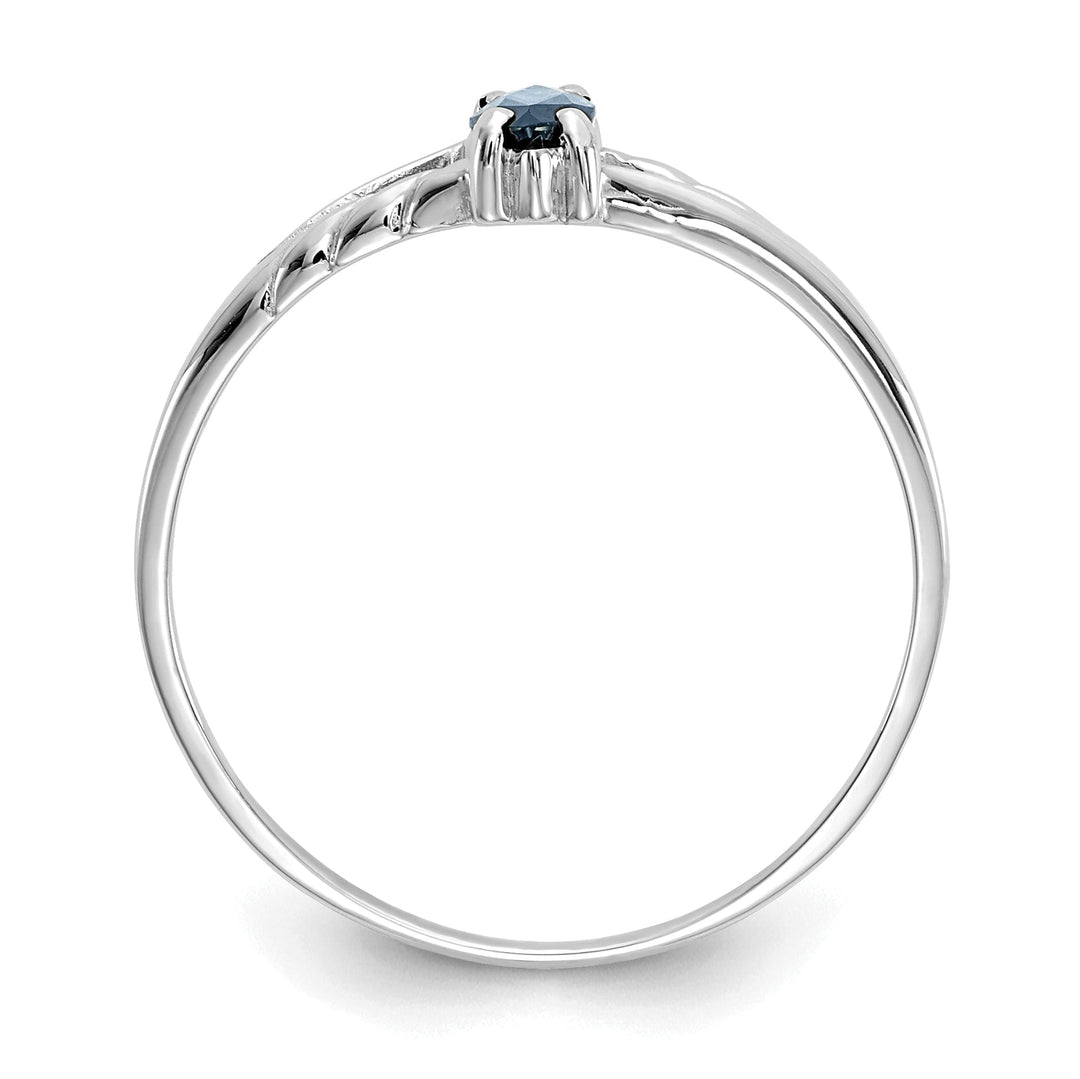 14k White Gold Polished Sapphire Birthstone Ring