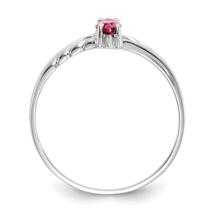 14k White Gold Pink Tourmaline Birthstone Ring