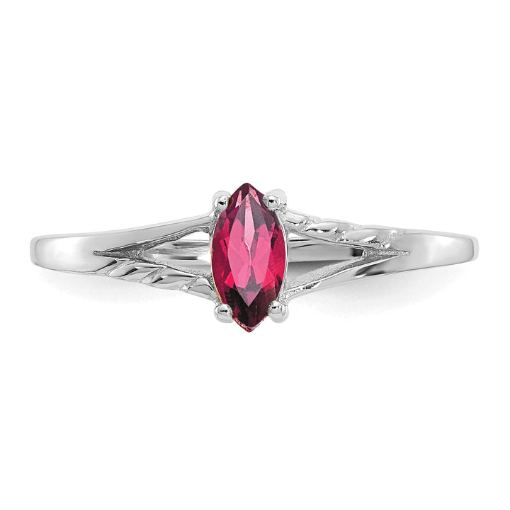 14k White Gold Pink Tourmaline Birthstone Ring