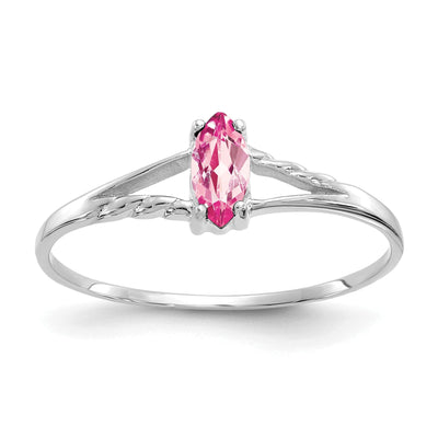 14k White Gold Pink Tourmaline Birthstone Ring at $ 93.15 only from Jewelryshopping.com