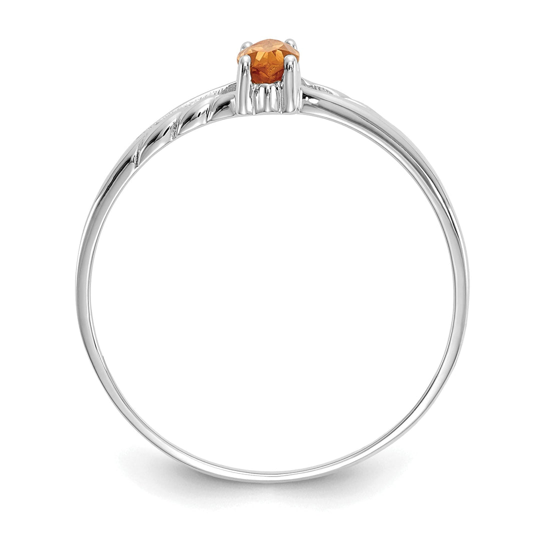 14k White Gold Polished Citrine Birthstone Ring