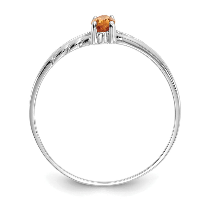 14k White Gold Polished Citrine Birthstone Ring