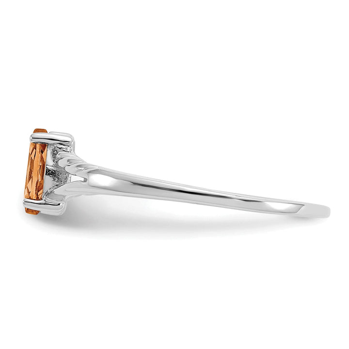 14k White Gold Polished Citrine Birthstone Ring