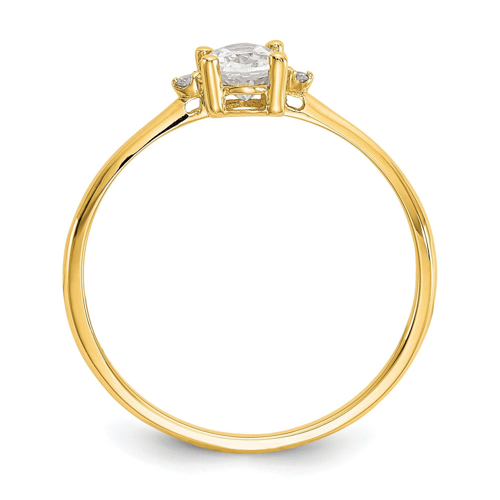 14k Yellow Gold Diamond White Topaz Ring