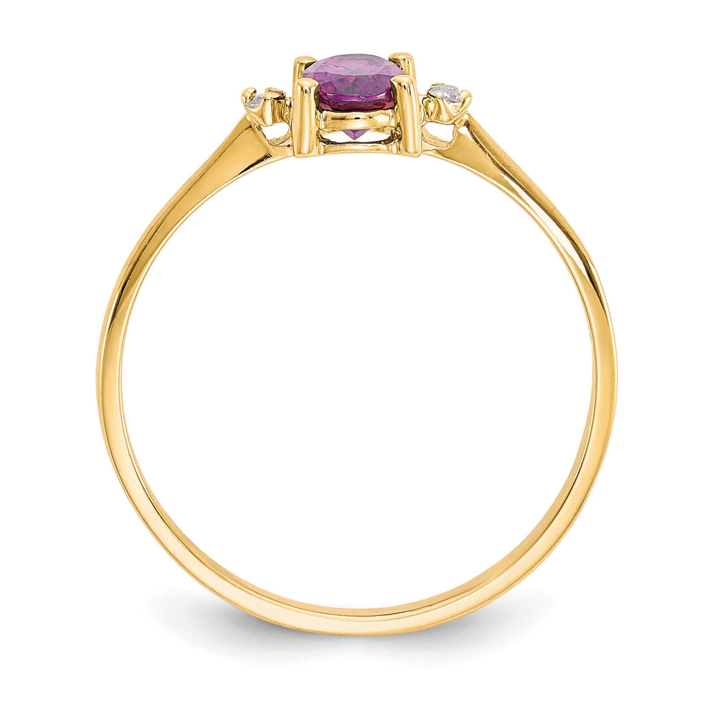 14k Yellow Gold Diamond Garnet Birthstone Ring