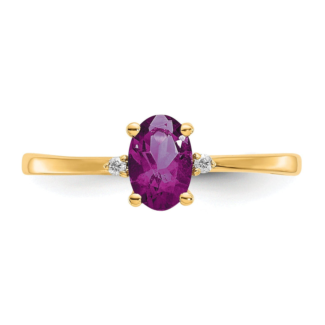 14k Yellow Gold Diamond Garnet Birthstone Ring