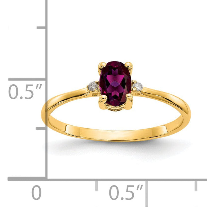 14k Yellow Gold Diamond Garnet Birthstone Ring