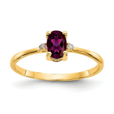 14k Yellow Gold Diamond Garnet Birthstone Ring at $ 150.29 only from Jewelryshopping.com