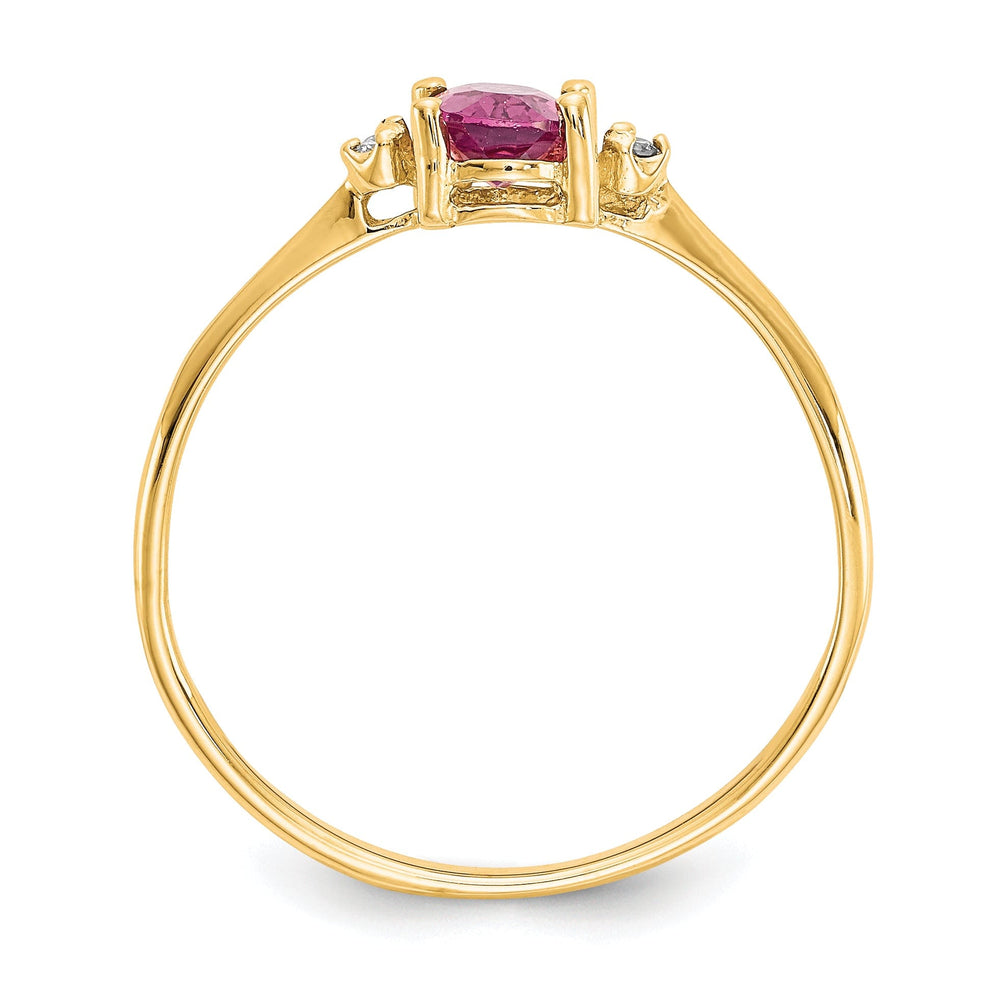 14k Yellow Gold Diamond Pink Tourmaline Ring