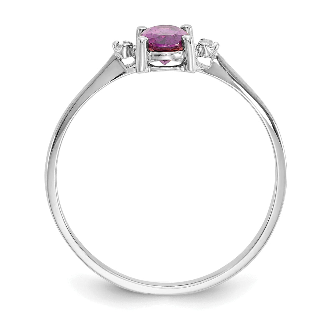 14k White Gold Diamond Garnet Birthstone Ring