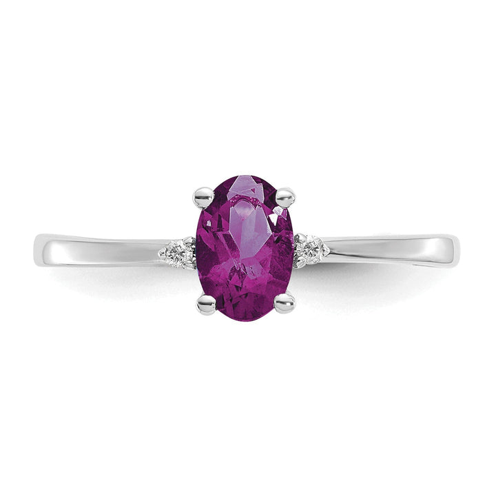 14k White Gold Diamond Garnet Birthstone Ring