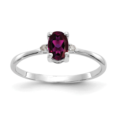 14k White Gold Diamond Garnet Birthstone Ring at $ 97.32 only from Jewelryshopping.com