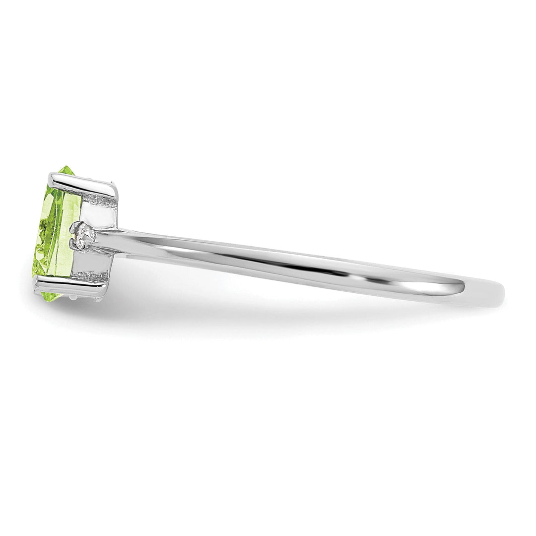 14k White Gold Diamond Peridot Birthstone Ring