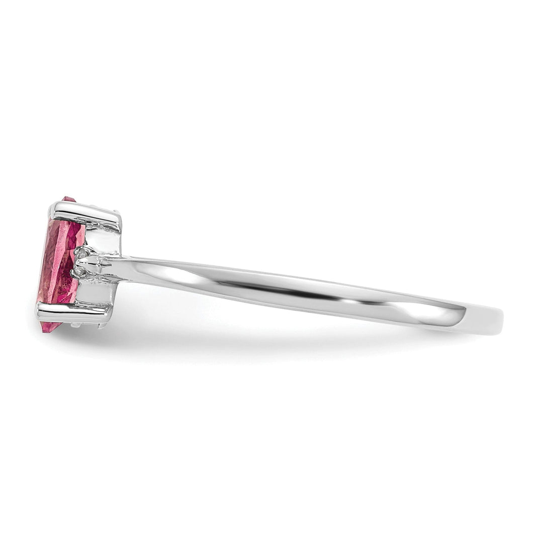 14k White Gold Diamond Pink Tourmaline Ring