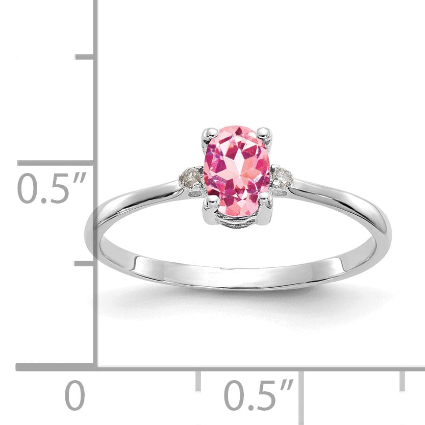 14k White Gold Diamond Pink Tourmaline Ring