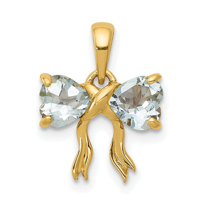 14k Yellow Gold Aquamarine Birthstone Pendant at $ 115.36 only from Jewelryshopping.com