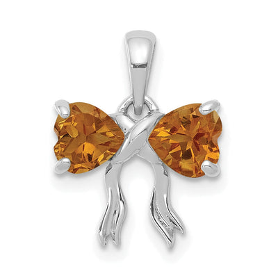 14k White Gold Citrine Birthstone Bow Pendant at $ 99.77 only from Jewelryshopping.com