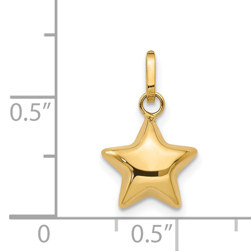 14k Yellow Gold Puffed Star Charm