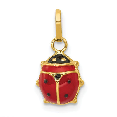 14k Yellow Gold Polished Red-Black Enameled Finish Flat Back Hollow Ladybug Charm Pendant at $ 42.87 only from Jewelryshopping.com