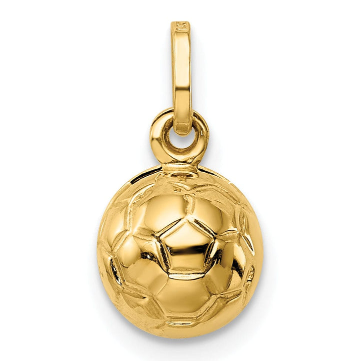 14k Yellow Gold 3-D Soccer Ball Charm Pendant