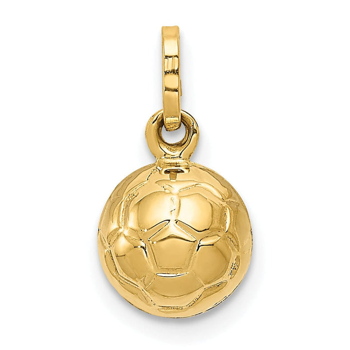 14k Yellow Gold 3-D Soccer Ball Charm Pendant