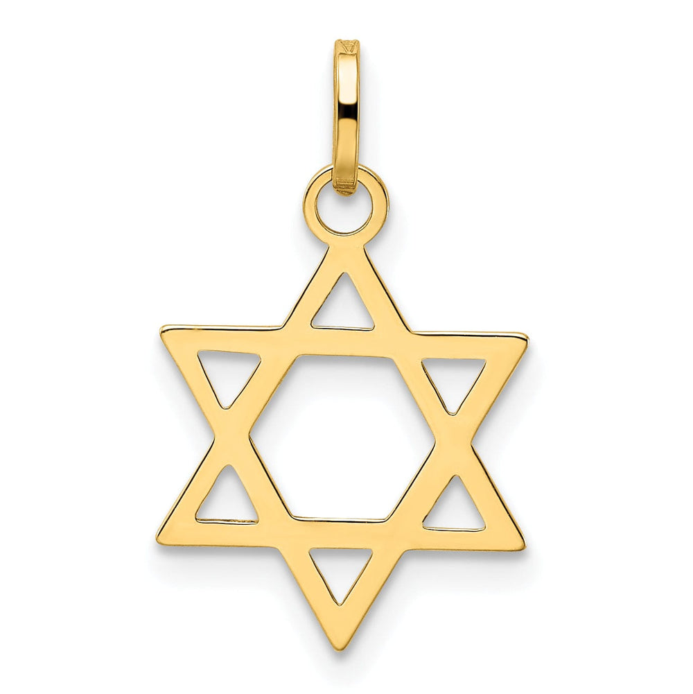 14K Yellow Gold Polished Finish Flat Back Star of David Pendant