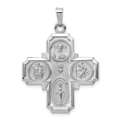 14k White Gold Four Way Medal Pendant at $ 564.93 only from Jewelryshopping.com