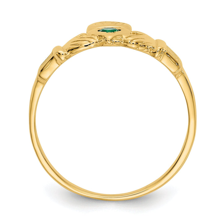 14kt yellow gold Green C.Z ladies ring