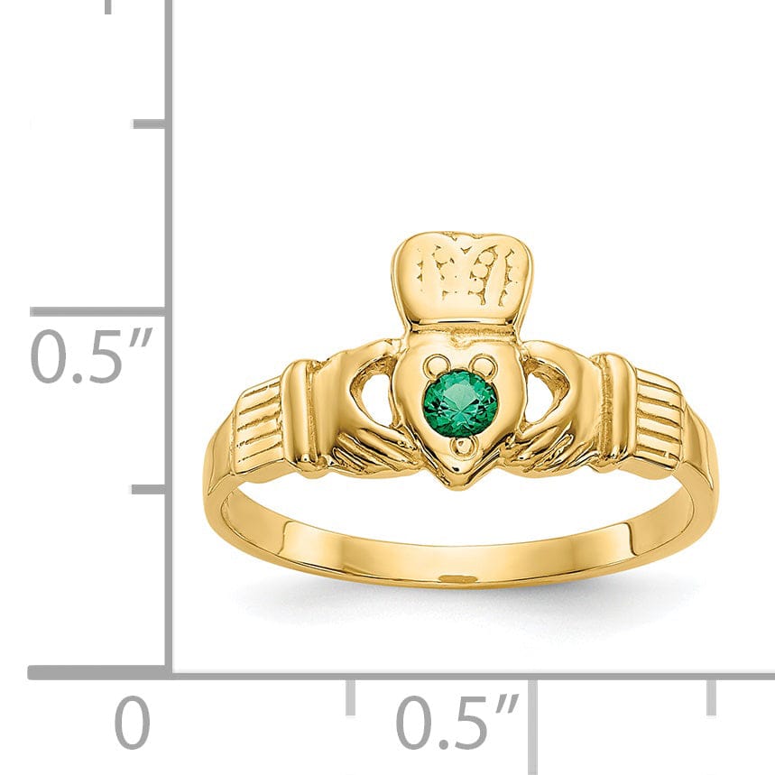 14kt yellow gold Green C.Z ladies ring