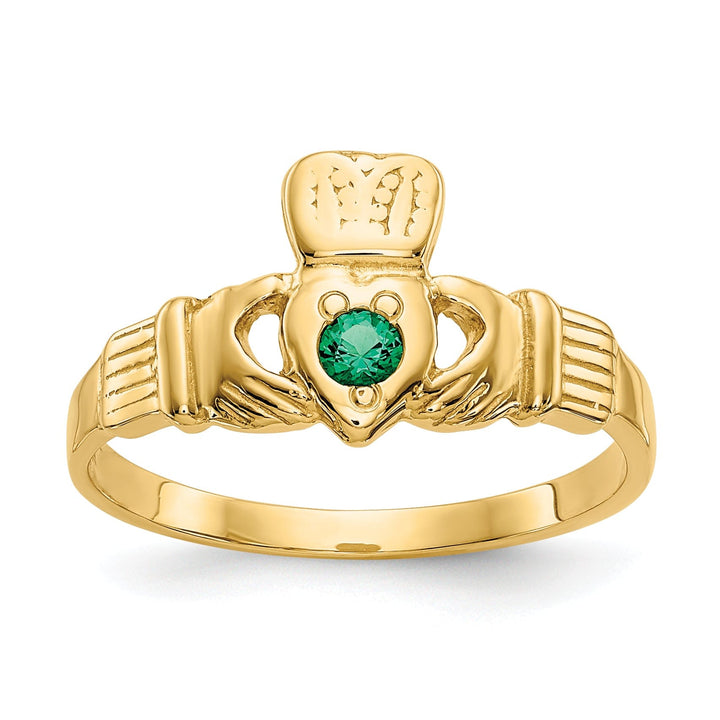 14kt yellow gold Green C.Z ladies ring