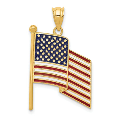 14k Yellow Gold Enameled Flag Pendant at $ 415.6 only from Jewelryshopping.com