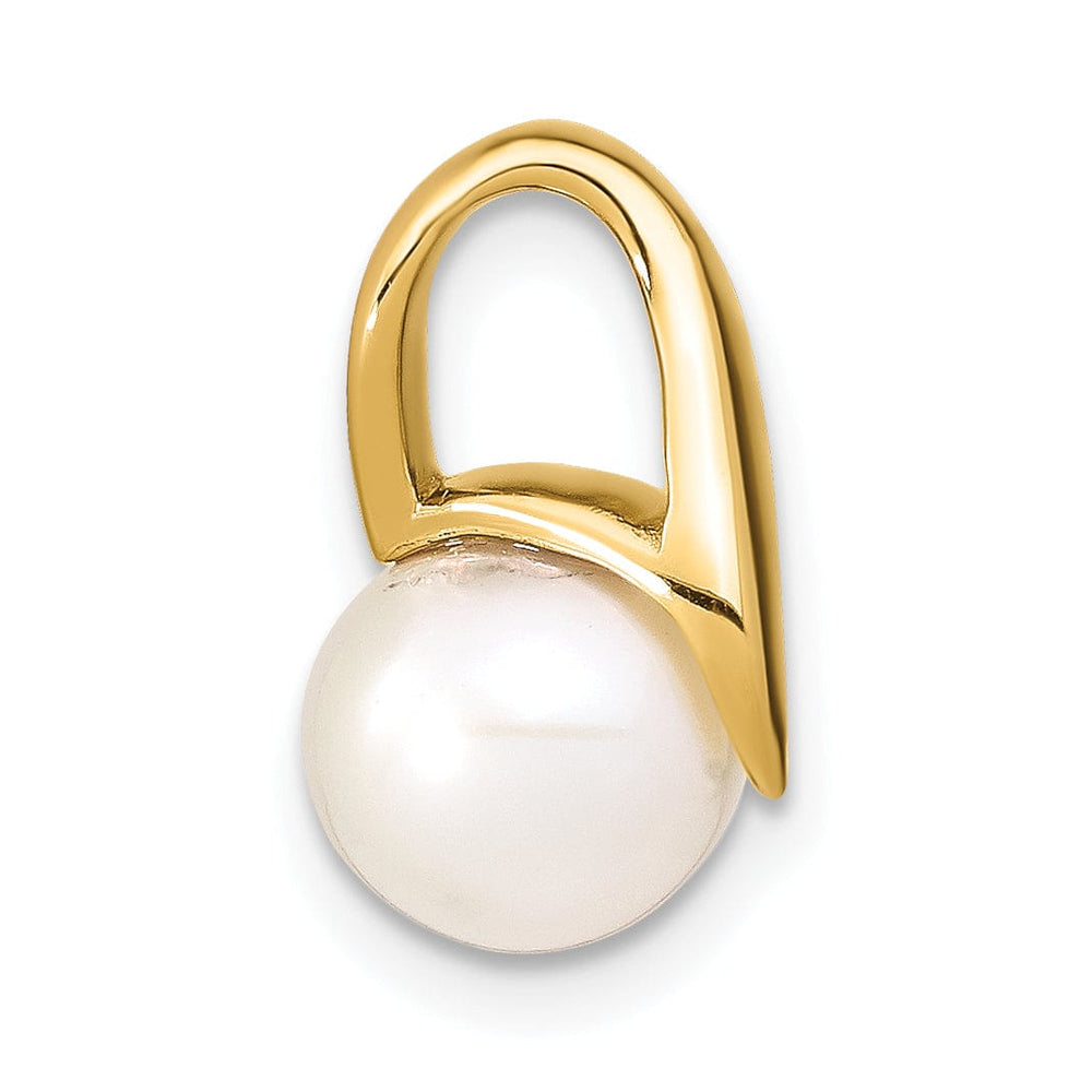 14k Yellow Gold Polished Pearl Pendant