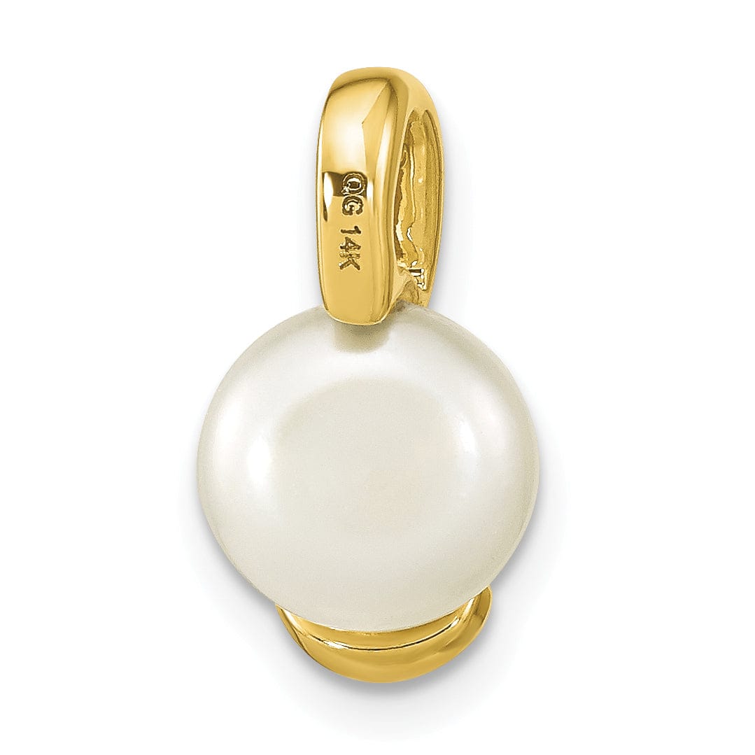 14k Yellow Gold Polished Cultured Pearl Pendant