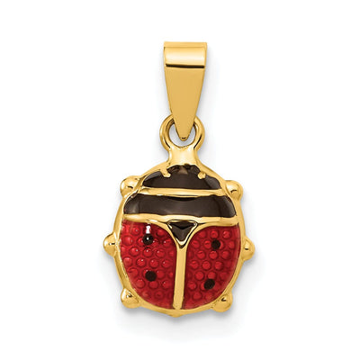 14k Yellow Gold Polished Red-Black Enameled Finish Solid Flat Back Semi Ladybug Charm Pendant at $ 54.57 only from Jewelryshopping.com