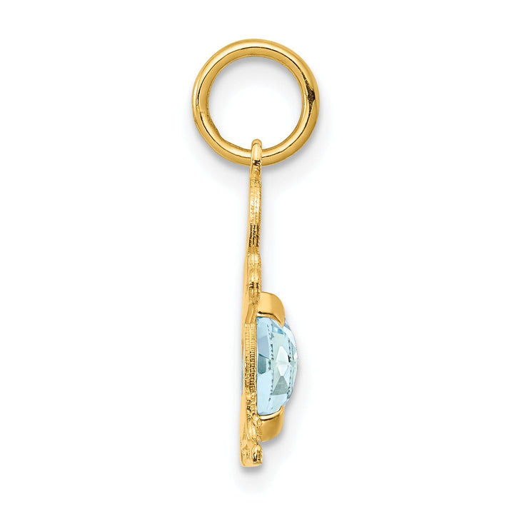 14k Yellow Gold Boy Oval Genuine Aquamarine