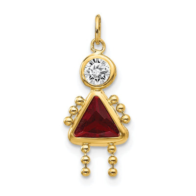 14k Yellow Gold January Girl Gemstone Charm at $ 55.57 only from Jewelryshopping.com