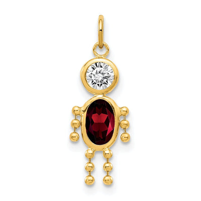 14k Yellow Gold January Boy Gemstone Charm at $ 48.5 only from Jewelryshopping.com