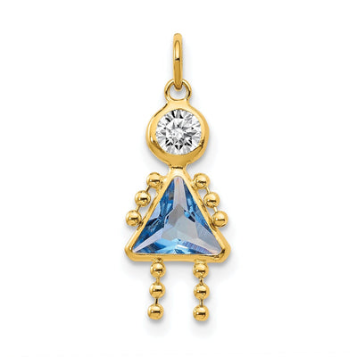 14k Yellow Gold March Girl Gemstone Charm at $ 55.57 only from Jewelryshopping.com