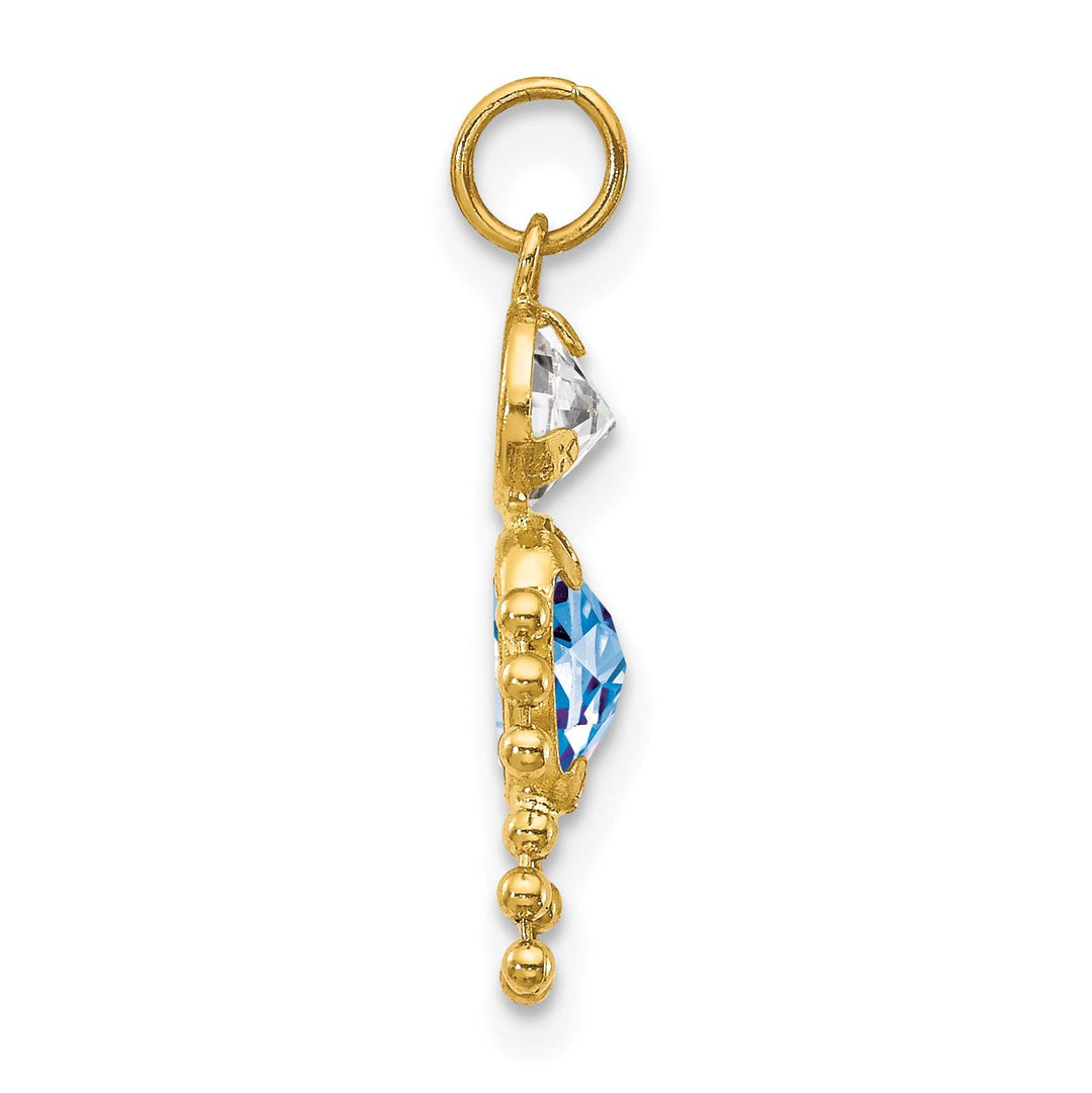 14k Yellow Gold March Boy Gemstone Charm