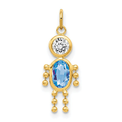 14k Yellow Gold March Boy Gemstone Charm at $ 48.5 only from Jewelryshopping.com
