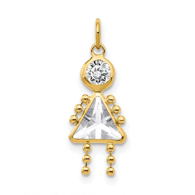14k Yellow Gold April Girl Gemstone Charm at $ 55.57 only from Jewelryshopping.com