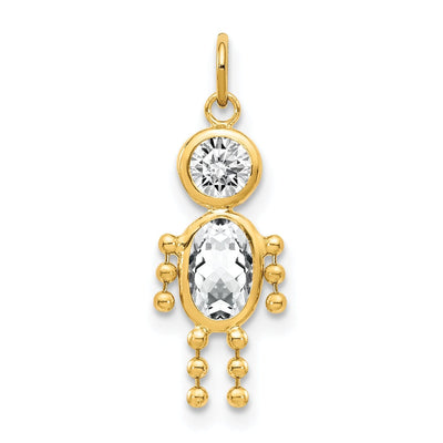 14k Yellow Gold April Boy Gemstone Charm at $ 48.5 only from Jewelryshopping.com